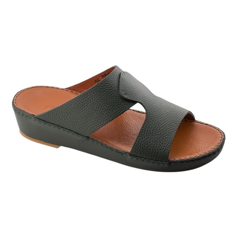 AJYAD Handmade Arabic Sandals For Men | Outdoor Mens Slippers | Everyday Flip Flops Open Toe | Arabic Genuine Shamwa Leather | New Design | Tan Footbed | Comfortable & LightWeight - Image 1
